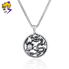 Gothic Dragon Necklace Men Silver/Long Chain Necklace Zodiac Necklace Stainless Steel Choker Punk Jewelry 2024 - buy cheap