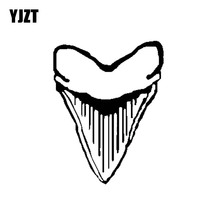 YJZT 10,1 см * 13 см виниловые высококачественные автомобильные наклейки с изображением мегалодона, акулы, зубов, черные и Серебристые наклейки 2024 - купить недорого