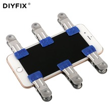 Diyfix kit de ferramentas de reparo de celular, clipe de metal para reparo de iphone ipad tablet lcd braçadeira de fixação de tela manual, 10 peças 2024 - compre barato