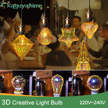 Kaguyahime 3D Led Bulb Star E27 Vintage Edison Night Light ST64 A60 G95 LED Lamp 110V 220V Retro Glass Lampara Ampoule Christmas 2024 - buy cheap