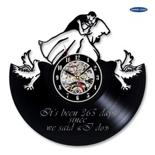 paris wall clock 1 Year Wedding Anniversary Vinyl Record Wall Clock Gift saat 2024 - buy cheap