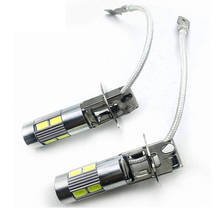 WTS 2pcs LED universal h3 Fog Lamp Assembly 10SMD 5630 Lights Bulbs 12v High Power auto Beam White ice blue Headlight for Ford 2024 - buy cheap