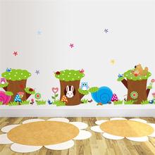Coruja coelho formiga flor árvore adesivos de parede para crianças decoração do quarto pequeno animal decalques diy dos desenhos animados crianças arte da parede cd004 3.5 2024 - compre barato