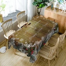 Decoração da casa toalha de mesa à prova dwaterproof água colorido natal bolas padrão ano novo jantar pano de mesa poliéster retangular 2024 - compre barato