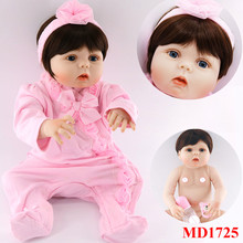 23 ''57 centímetros Baby Girl Corpo Cheio de Silicone Boneca Realista vinil Bonecas reborn lol original Feito À Mão Brinquedos Do Bebê jogar casa para dormir 2024 - compre barato