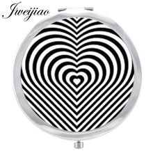 JWEIJIAO Makeup Mirror Floding Round Zebra stripes Image in Glass Cabochon compact Double Sides Hand Mirror espejo 2024 - buy cheap