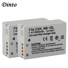 DINTO-batería NB-10L NB10L NB para cámara recargable, 920mAh, para Canon G1X G15 G16 SX40HS SX50HS SX60HS SX40 SX50 HS, 2 uds. 2024 - compra barato