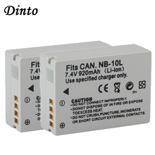 DINTO 2pcs NB-10L NB10L NB 10L 920mAh Rechargeable Camera Battery for Canon G1X G15 G16 SX40HS SX50HS SX60HS SX40 SX50 HS 2024 - buy cheap