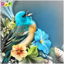 DPF DIY 5D Full Round Diamond Painting Magic Cube Cross Stitch Craft blue bird singing Diamond Embroidery Mosaic Home Decor Gift 2024 - buy cheap