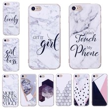 For iphone 6 6s 8 6/7/8 plus X XS MAX XR Letter Granite Scrub Marble Stone image Painted Silicone Phone Case For iphone 7 case 2024 - buy cheap