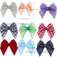 31X33MM  Satin/Grosgrain/Gingham Ribbon Hand-Tied Bowknot  Bow For Cloth Hairbow  DIY Crafts 200pcs 2024 - buy cheap