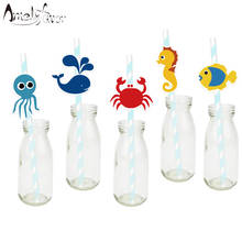 Under the Sea Theme Party Straw 25PCS Paper Straws Decoration Party Festive Supplies Paper Drinking Straws Event Supplies 2024 - buy cheap