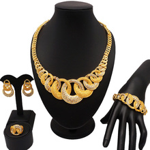 CITY women fashion necklace fine jewelry sets women necklace 24k gold jewelry sets flower necklace 2024 - buy cheap
