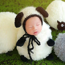 Conjunto de ropa de fotografía de oveja Adorable para bebé, saco de dormir de lana, 2 uds., suave y cálido 2024 - compra barato