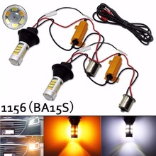 Светодиодный фонарь P21W Ba15s PY21W BAU15S 42SMD 30 Вт, синий/белый цвет, дневные ходовые огни, ДХО, передний указатель поворота, лампа 1156 2024 - купить недорого