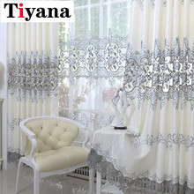European Luxury Hollow Soluble Embroidery Window Screens Curtains For Living Room Bedroom Curtains Sheer Cloth P147-2 2024 - buy cheap