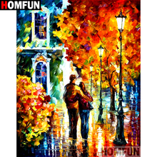 HOMFUN taladro cuadrado/redondo completo 5D DIY pintura de diamante "pintura al óleo paisaje" bordado punto de cruz 3D decoración del hogar A10502 2024 - compra barato