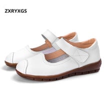 Light Comfortable Women Flats Shoes 2021 New Spring Soft Genuine Leather Shoes Fashion Casual Shoes Flat Non-slip Mom Shoes 2024 - buy cheap