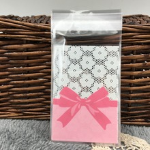 Mini saco de renda 50 peças, 6*10cm laço de flor saco de presente embalagem sacos autoadesivos doces biscoitos sacos 2024 - compre barato