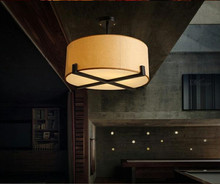 Тканевый потолочный светильник в американском стиле для спальни, скандинавский светодиодный художественный полупотолочный светильник для спальни, коридора, кабинета 2024 - купить недорого
