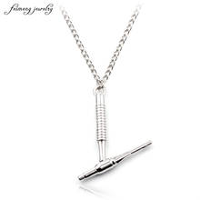 Punk white K Plated Solder Gun Pendant Necklace long Chain Necklace Vintage Accessories Tig torch Necklace for Men's jewelry 2024 - buy cheap