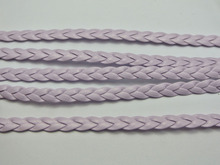 32,8 pies de luz púrpura plana trenzada cuerda de la joyería de cuero sintético tejido plano 5X1mm 2024 - compra barato
