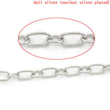 DoreenBeads Link Chains Findings Silver Color 6.5x3.7mm-4x3.5mm,10M (B24968), yiwu 2024 - buy cheap