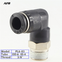 High quality 10Pcs tube quick connector L Shaped Pneumatic Fitting PL6-03 6mm Hole Tube 3/8 Threaded 2024 - buy cheap