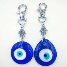 Hamsa/Fatima Hand Turkish Blue Glass Evil Eye Glass Charm Lobster Keychain charm Fit Charm Key Chain Purse Decor Gift Q3 2024 - buy cheap