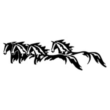 25.4*7.6CM Wild Horses Running Cool Car Styling Accessories Car Door Stickers Decal Black/Silver C9-0849 2024 - buy cheap