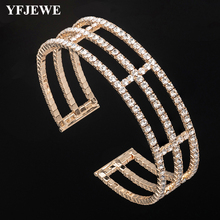 YFJEWE-pulsera de cristal exquisita para mujer, accesorio de joyería de moda, cadena de mano de diamantes de imitación, envío directo, B257 2024 - compra barato