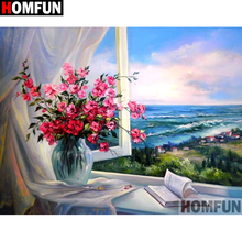 HOMFUN Full Square/Round Drill 5D DIY Diamond Painting "Flower window scenery" Embroidery Cross Stitch 3D Home Decor A10711 2024 - buy cheap