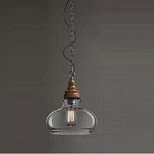 1 Light Wood Grain Loft Style Modern Industrial Pendant Lamp Edison Bulb, Lamparas Lustres E Pendentes,E27 Bulb Included 2024 - buy cheap
