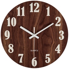 12 Inch Night Light Function Wooden Wall Clock Vintage Rustic Country Tuscan Style For Kitchen Office Home Silent & Non-Tickin 2024 - buy cheap