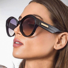 Женские Круглые Солнцезащитные очки от Солнца Унисекс, винтажные брендовые дизайнерские очки кошачий глаз, UV400, 2019 2024 - купить недорого