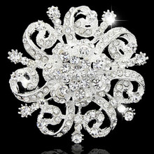 DHL FEDEX Express Free Shipping Cheap Wholesale High Quality Clear Crystals Flower Pin Brooches Wedding Brooch 2024 - buy cheap