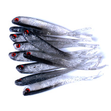 HENGJIA-señuelo de pesca suave, cebo Artificial de silicona, ojos pequeños 3D, 100 unids/lote 2024 - compra barato