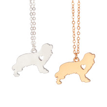 Ожерелье золотистого и серебристого цвета с подвеской в виде собаки, Карла-спаниеля, 1 шт. 2024 - купить недорого