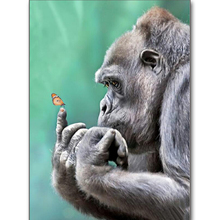 Полностью квадратная/круглая дрель 5D DIY Алмазная картина "животное обезьяна" вышивка крестиком Мозаика домашний Декор подарок 2024 - купить недорого