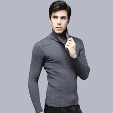 Autumn Winter Turtleneck Men Wool Sweaters Thicken Slim Warm Short Jumper Sweaters Bottom Shirts Male Casual WoolPulloversFP1791 2024 - buy cheap