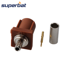 Superbat Fakra «F» коричневый/8011 обжимной штекер RF коаксиальный разъем TV2 SDARS для кабеля RG316 RG174 LMR100 2024 - купить недорого