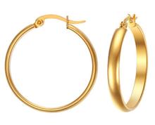 5pair of in bulk Gold  Sleek Surgical Stainless Steel Grade Hypoallergenic round 29mm Hoop Earrings Women Jewelry 2024 - buy cheap