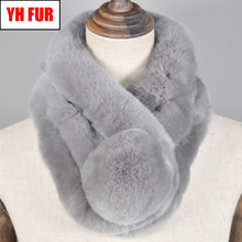 Hot Sale Winter Women Real Natural Rex Rabbit Fur Scarf Warm Ladies Real Rex Rabbit Fur Ring Scarfs Rex Rabbit Fur Ring Scarves 2024 - buy cheap