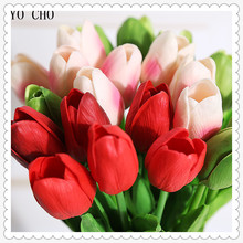 YO CHO 21pcs/lot Mini Tulip PU Flores Artificiales Para Decor Real Touch Wedding Flowers Home Decoration Accessories Flower Gift 2024 - buy cheap