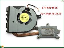 Silent Laptop CPU Cooling Fan + Heatsink 2FW2C 02FW2C CN-02FW2C For For Dell 15 5559 DFS541105FC0T 5V 0.5A 2024 - buy cheap