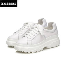 {Zorssar} 2018 New Genuine Cow Leather womens shoes casual flat platform creeper high quality Women sneakers Casual Flats shoes 2024 - buy cheap