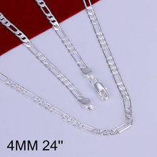 Necklace sterling-silver-jewelry16/18/20/22/24/26/28/30 Inches Chain For Men Wholesale Free shipping silver plated Necklace 2024 - buy cheap