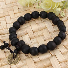 Unisex Buddha Prayer Wood Beads Bracelet Copper Pendant Bangle Wrist Ornament 2024 - buy cheap