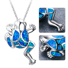 Unique Filled Animal Charm Necklace Blue Crystal Frog Pendant Necklaces For Women Men Party Gifts 2024 - buy cheap