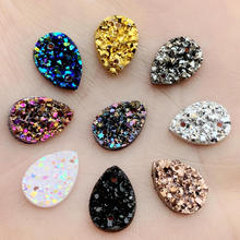 Wholesale 250pcs 10*14mm Natural ore Style Flat back Resin Teardrop Rhinestones Cabochons For jewelry accessories -A93 2024 - buy cheap